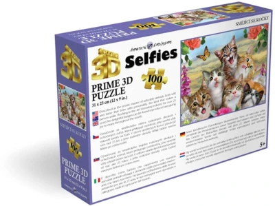 PUZZLE 3D Smějící se kočky 31x23cm 100 dílků skládačka v krabici