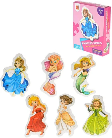 PUZZLE 6v1 Disney Princezny 18x13cm velké dílky 17ks skládačka v krabici PUZZLE 6v1 Disney Princezny 18x13cm velké dílky 17ks skládačka v krabici