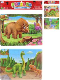 PUZZLE Dinosauři skládačka 2ks v rámečku 2x 49 dílků s omalovánkou 2 druhy PUZZLE Dinosauři skládačka 2ks v rámečku 2x 49 dílků s omalovánkou 2 druhy