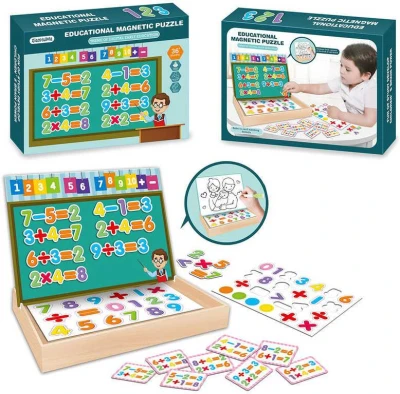 Puzzle edukačné magnetické Číslice učíme sa počítať v drevenom boxe Puzzle edukačné magnetické Číslice učíme sa počítať v drevenom boxe