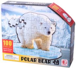 Puzzle obrysové Lední medvěd 48x42cm skládačka 100 dílků v krabičce Puzzle obrysové Lední medvěd 48x42cm skládačka 100 dílků v krabičce