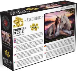 PUZZLE Prime 3D Dívka a jednorožec 31x23cm 100 dílků holografické