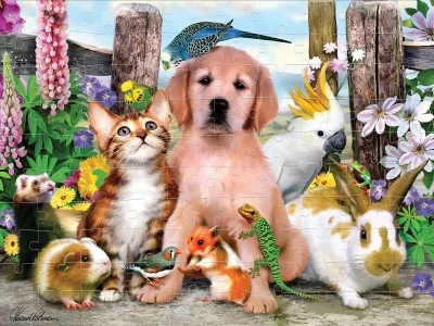 PUZZLE Prime 3D Domácí zvířátka 31x23cm 100 dílků holografické