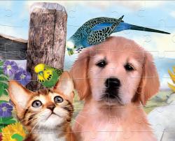 PUZZLE Prime 3D Domácí zvířátka 31x23cm 100 dílků holografické