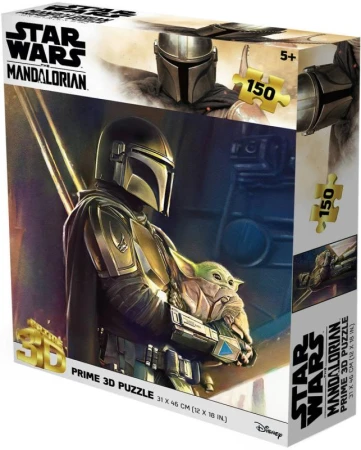 PUZZLE Prime 3D Star Wars Mandalorian 31x46cm 150 dílků holografické PUZZLE Prime 3D Star Wars Mandalorian 31x46cm 150 dílků holografické