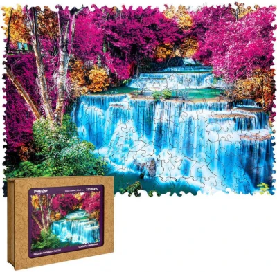 PUZZLER DŘEVO Barevný vodopád 30x21cm dekorativní skládačka 250 dílků PUZZLER DŘEVO Barevný vodopád 30x21cm dekorativní skládačka 250 dílků
