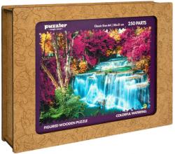 PUZZLER DŘEVO Barevný vodopád 30x21cm dekorativní skládačka 250 dílků
