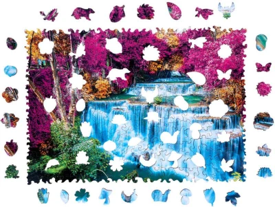 PUZZLER DŘEVO Barevný vodopád 30x21cm dekorativní skládačka 250 dílků
