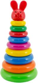 Pyramida s kroužky navlékací baby věžička barevná 2 druhy plast