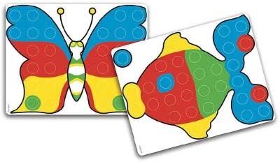 Quercetti FantaColor Junior baby mozaika velké kloboučky se stojánkem cestovní