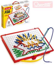 Quercetti Filo kreativní vyšívací sada kufřík s bavlnkami a předlohami
