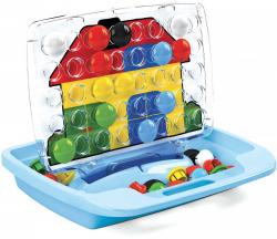 Quercetti Pixel Junior baby mozaika velké kloboučky se stojánkem cestovní