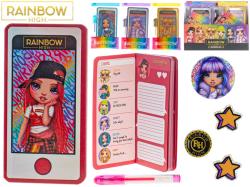 RAINBOW HIGH Zápisník mobil A6 s perem a nálepkami 4 barvy