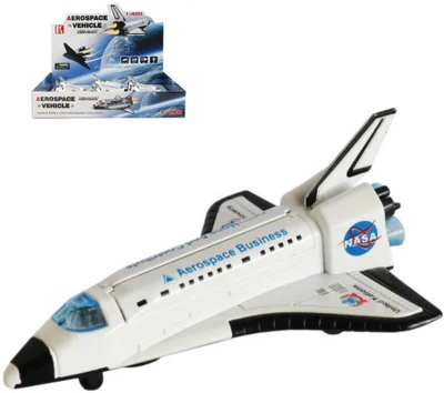 Raketa vesmírná 15cm kov zpětný chod Nasa 1:400 na baterie Světlo Zvuk Raketa vesmírná 15cm kov zpětný chod Nasa 1:400 na baterie Světlo Zvuk