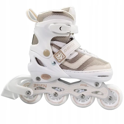 Raven Drill White/Coffee ABEC7 dětské brusle 2v1