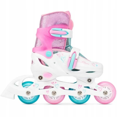 Raven Loret Glitter White/Mint/Pink 3v1 dětské brusle - Led kolečka