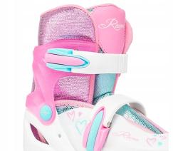 Raven Loret Glitter White/Mint/Pink 3v1 dětské brusle - Led kolečka