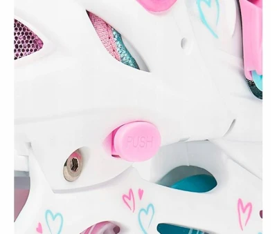 Raven Loret Glitter White/Mint/Pink 3v1 dětské brusle - Led kolečka