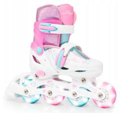Raven Loret Glitter White/Mint/Pink 4v1 dětské brusle - Led kolečka