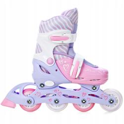 Raven Loret LILA/PINK dětské inline brusle - svítící kola LED