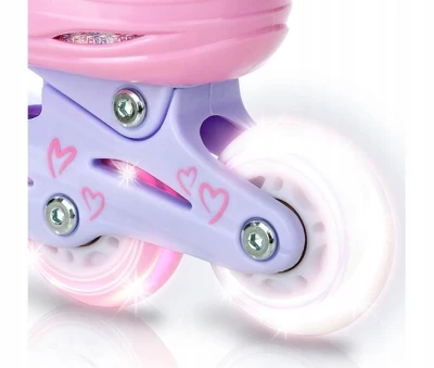 Raven Loret LILA/PINK dětské inline brusle - svítící kola LED
