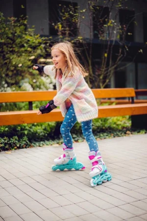Raven Loret White 3v1 dětské inline brusle - svítící kola LED
