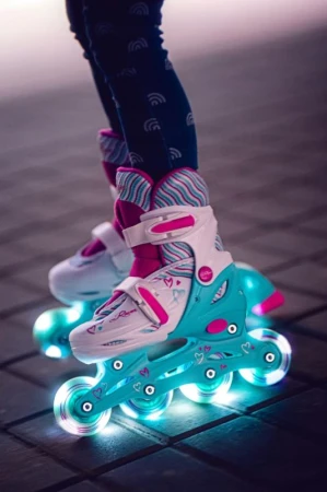 Raven Loret White dětské inline brusle - svítící kola LED