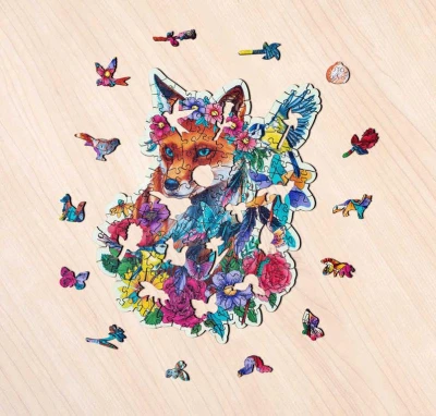 Ravensburger DŘEVO Puzzle 150 dílků Barevná liška 27x20cm skládačka