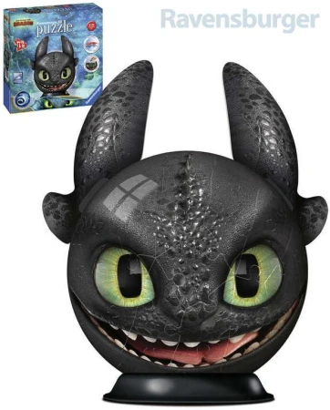 Ravensburger Puzzle 3D puzzleball Jak vycvičit draka 3 Bezzubka 72 dílků Ravensburger Puzzle 3D puzzleball Jak vycvičit draka 3 Bezzubka 72 dílků