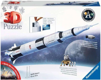 Ravensburger Puzzle 3D Vesmírná raketa Saturn V 440 dílků 70x50cm skládačka Ravensburger Puzzle 3D Vesmírná raketa Saturn V 440 dílků 70x50cm skládačka