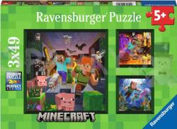 Ravensburger Puzzle 3x49 dílků Minecraft Biomes 21x21cm skládačka 3v1 Ravensburger Puzzle 3x49 dílků Minecraft Biomes 21x21cm skládačka 3v1