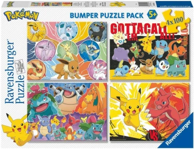 Ravensburger Puzzle Pokémon 4x 100 dílků 36x26cm skládačka 4v1