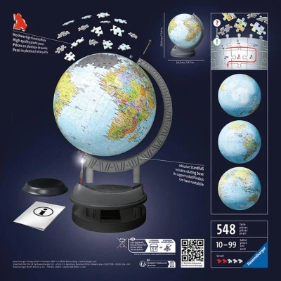Ravensburger Puzzleball 3D Globus skládačka 548 dílků na baterie Světlo LED