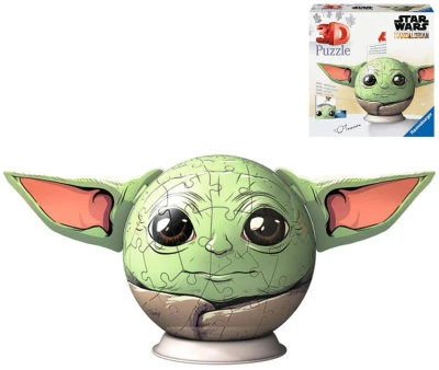 Ravensburger Puzzleball 3D Star Wars Baby Yoda Pokeball skládačka 72 dílků Ravensburger Puzzleball 3D Star Wars Baby Yoda Pokeball skládačka 72 dílků