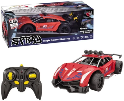 RC Auto červené mlhový efekt na vysílačku 2,4GHz na baterie Světlo Zvuk