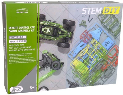 RC Auto formule k sestavení 20cm na vysílačku 2,4GHz na baterie (stavebnice)