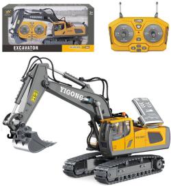 RC Bagr stavební stroj na vysílačku 2,4GHz kov na baterie Světlo Zvuk