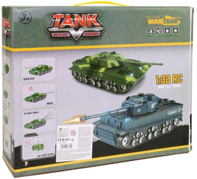 RC Tank 21cm na vysílačku 1:32 na baterie Světlo Zvuk 2 barvy