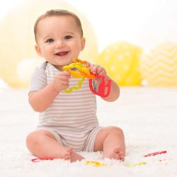 Řetěz baby zvířátka 24 dílků zábrana na kočárek pro miminko plast