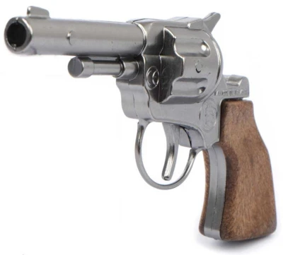 Revolver dětský kovbojský 14cm kovový kolt stříbrný