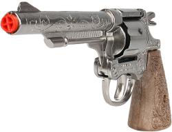 Revolver kovbojský kovový na kapsle 8 ran dětská zbraň kapslovka