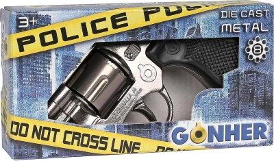 Revolver policejní kovový na kapsle 8 ran dětská zbraň kapslovka