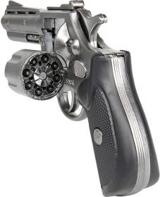 Revolver policejní stříbrný 17cm dětská kovová zbraň kapslovka 8 ran