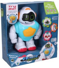 Robot baby Kiddy chodící s efekty na baterie Světlo Zvuk plast Robot baby Kiddy chodící s efekty na baterie Světlo Zvuk plast