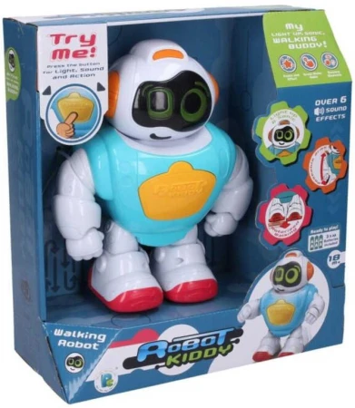 Robot baby Kiddy chodící s efekty na baterie Světlo Zvuk plast Robot baby Kiddy chodící s efekty na baterie Světlo Zvuk plast