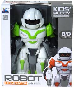 Robot Dominator bojový set se zbraní a štítem 24cm na baterie Světlo Zvuk 3 barvy