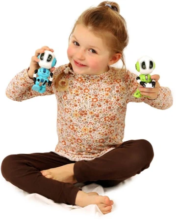 Robot Echo modrý kovový opakující věty na baterie Světlo Zvuk