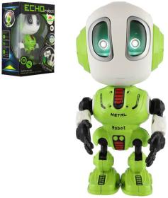 Robot Echo zelený kovový opakující věty na baterie Světlo Zvuk Robot Echo zelený kovový opakující věty na baterie Světlo Zvuk
