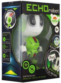 Robot Echo zelený kovový opakující věty na baterie Světlo Zvuk