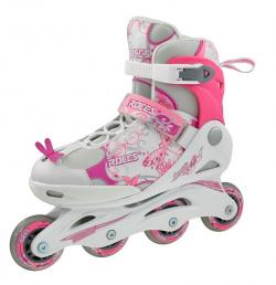 ROCES Compy 6.0 Girl bílo-růžové kolečkové brusle